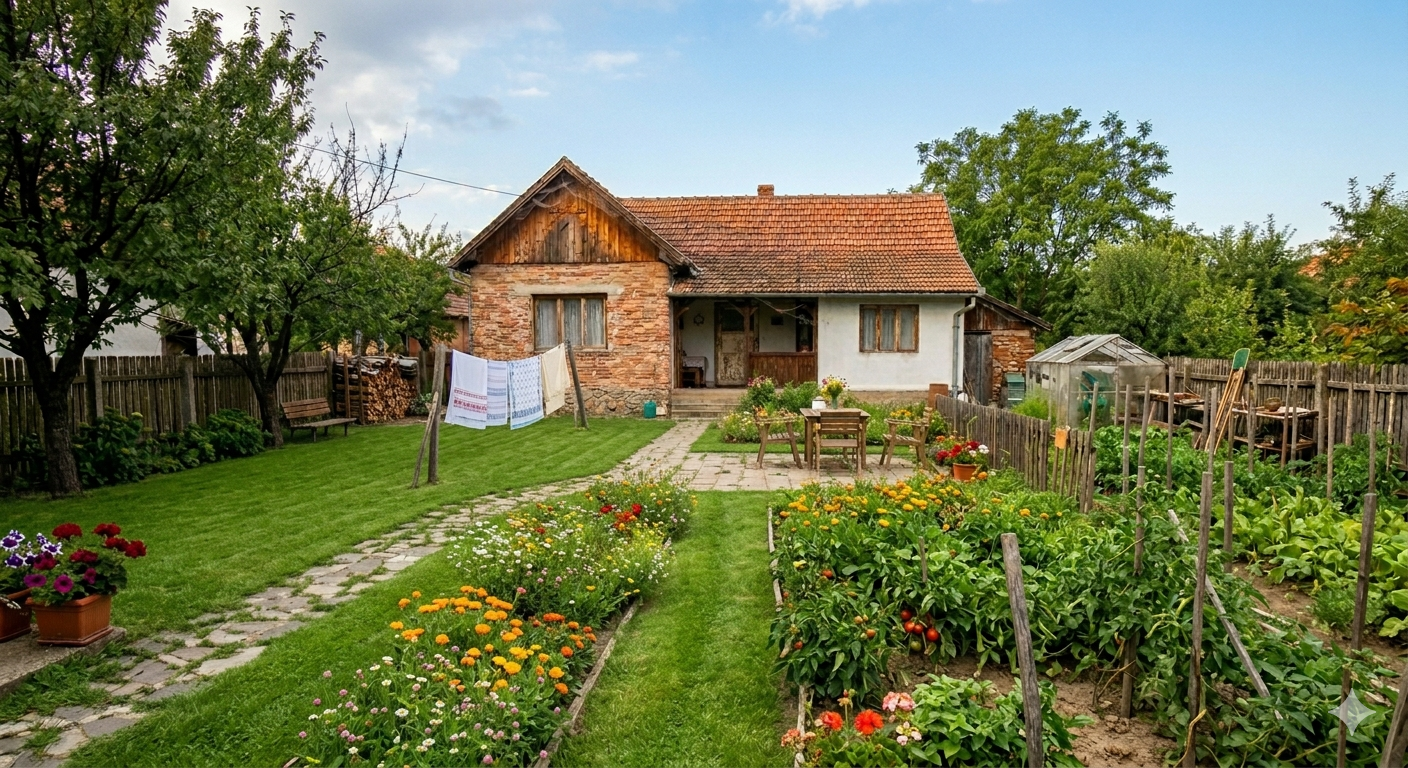 izgled dvorista pre kosenja trave i redovnog odrzavanja dvorista